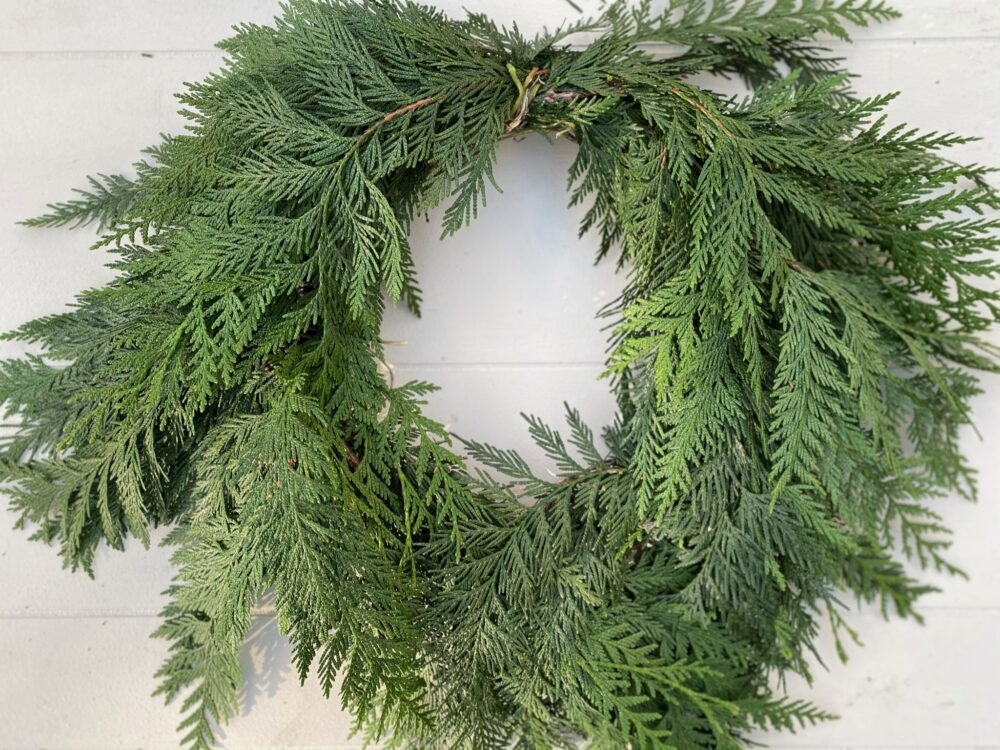 the base wreath is decorated