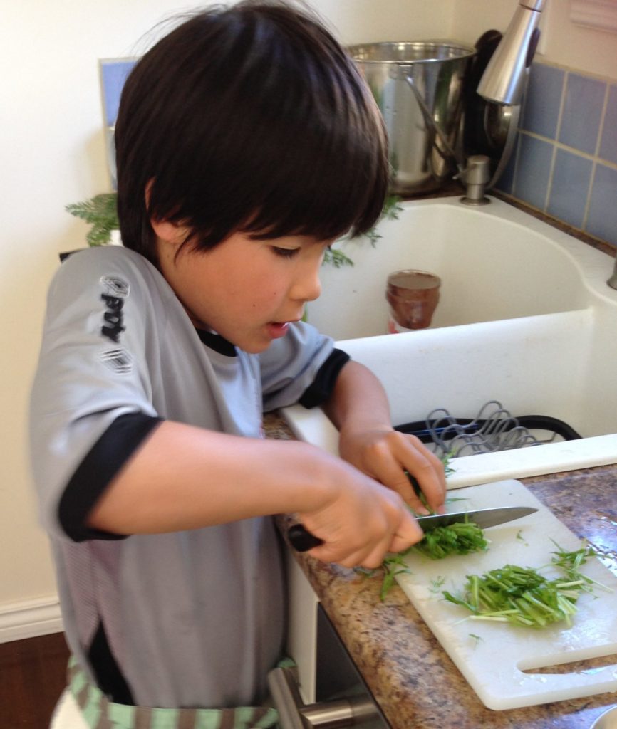 gender-neutral parenting, cooking practice for a boy